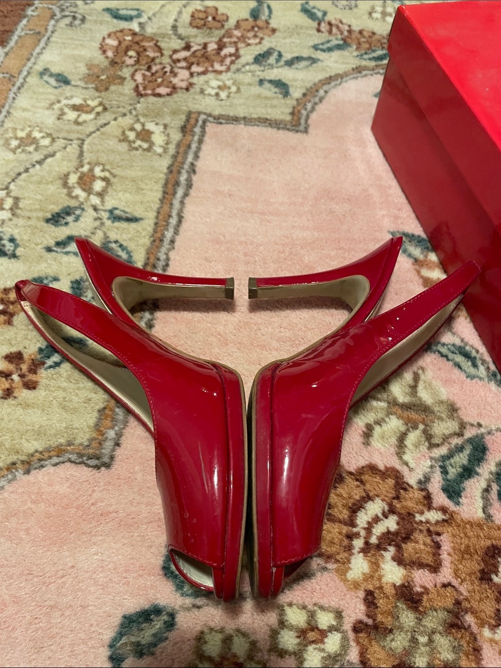 Anne Klein red sling back heels - Picture 4 of 9